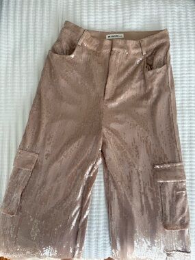 RIVIR Blush Sequin Cargo Pants